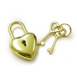 チャーム/ハート南京錠/LOCK E013/約40x25mm/1セット｜作ろ！ドット