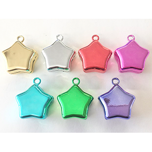 ぬいぐるみ 星型アクセサリー付き 星型鈴/D4-24/約22x22mm/真空カラー/1個｜作ろ！ドットコム プレシオサ