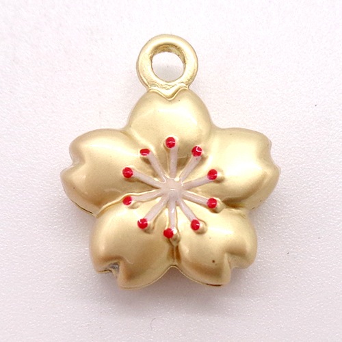 和柄鈴/さくら型/H-SAKURA/約13mm/金色/1個｜作ろ！ドットコム