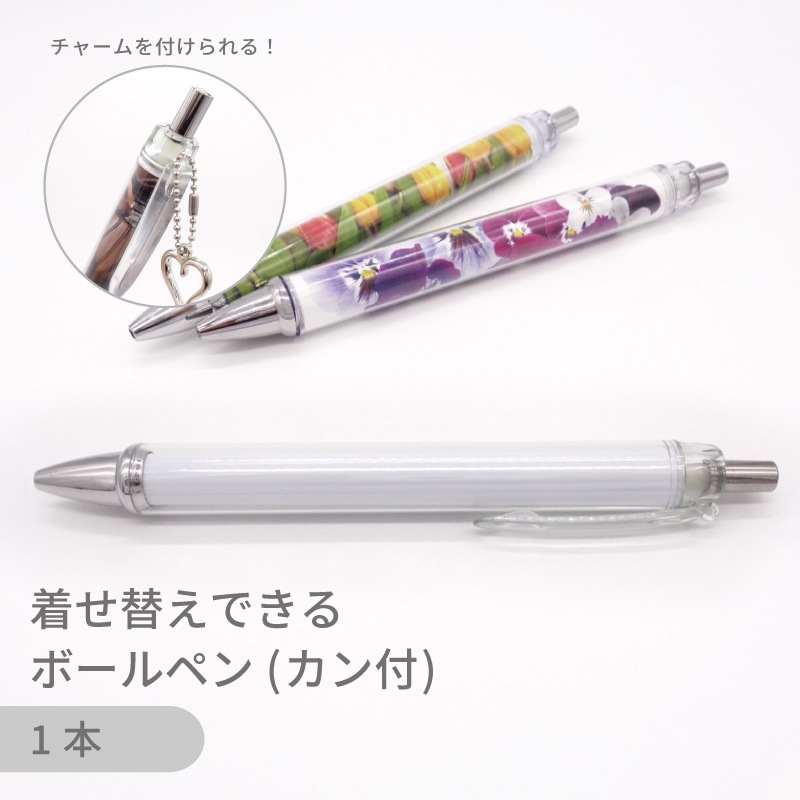 カン付きタイプ】着せ替えボールペン/PEN-BR/クリア/全長140mm/1本