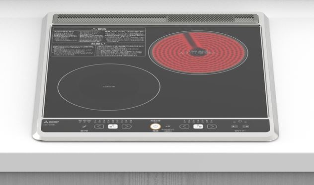 ###三菱 IHクッキングヒーター【CS-H217B】1口IH+ラジエント(グリルなし) 45cmトップ ブラック