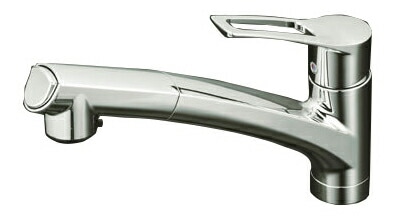 KVK KM5021（Z）TEC 流し台用ハンドシャー付シングルレバー式混合栓 KVK キッチン水栓 KM5021ZTEC 流し台用シングルレバー式シャワー