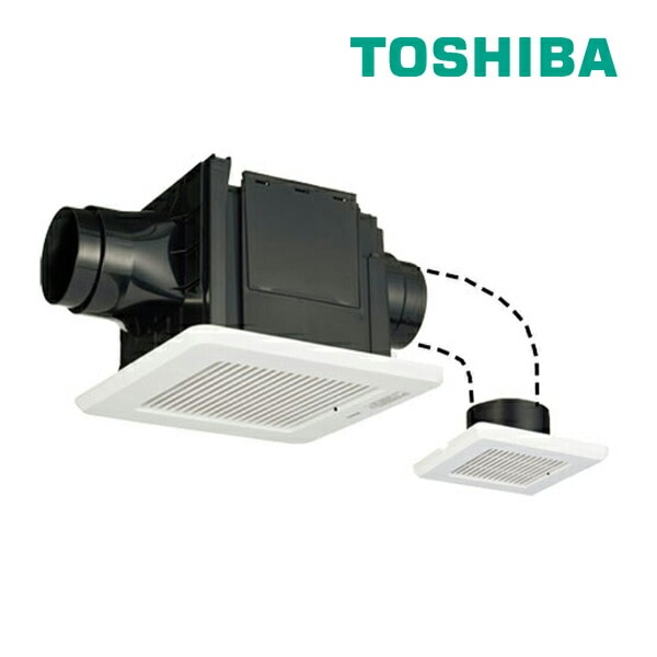 ◆15時迄出荷OK！東芝(日本キヤリア) ダクト用換気扇【DVP-T14CLQ】ツインエアロファン (2部屋用)ルーバー(本体カバー)セット・スタンダード格子タイプ ACモータータイプ 大風量形
