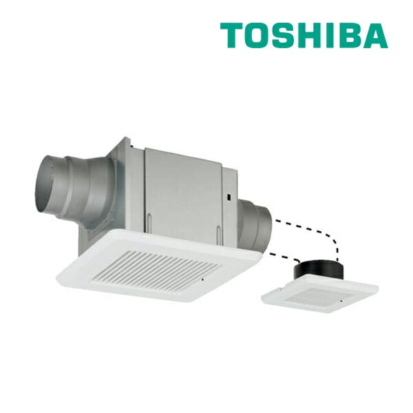 ◆15時迄出荷OK！東芝(日本キヤリア) 換気扇【DVP-T14LQ】ダクト用換気扇 低騒音形 2部屋用 スタンダード格子 φ100用 225mm角