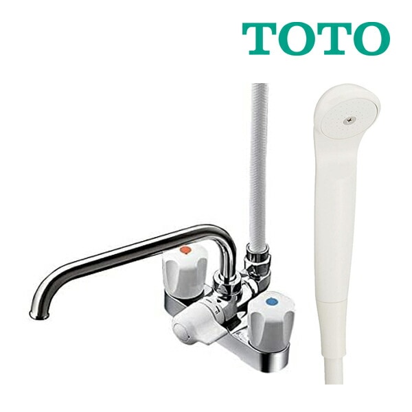 ◆15時迄出荷OK！TOTO ２ハンドルシャワー金具【TMS27CZ】台付きタイプ スプレー（節水） 寒冷地用