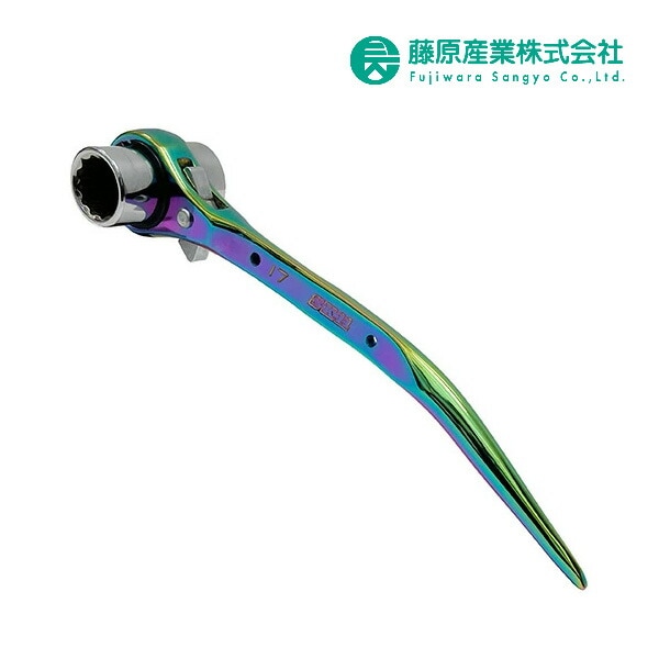 ◆◆◆15時迄出荷OK！∀藤原産業 【SPD-R1721CP】SK11 両口ラチェットレンチスリム SPIDER 虹色チタンコーティング (4977292214773)
