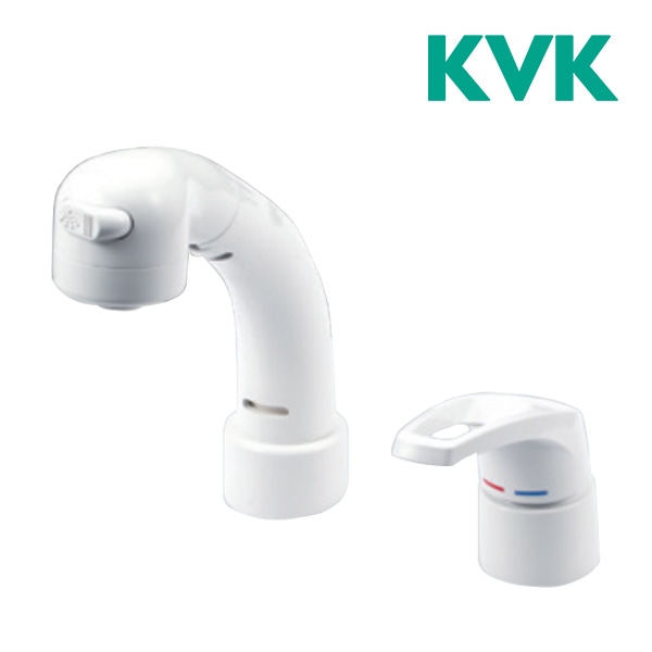 ◆15時迄出荷OK！KVK 水栓金具【KM8049N】洗面用水栓 傾斜水栓 シングル洗髪シャワー 一般地用 8°傾斜取付
