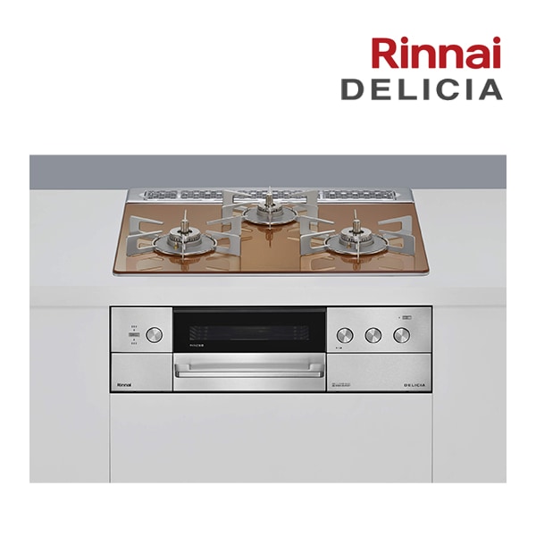 プロパンガス(LPG)●リンナイ ガスビルトインコンロ【RHS31W39M12RCSTW】デリシア 3V乾電池 操作部シンプル スパークリングカッパー 幅60cm ザ・ココット付属