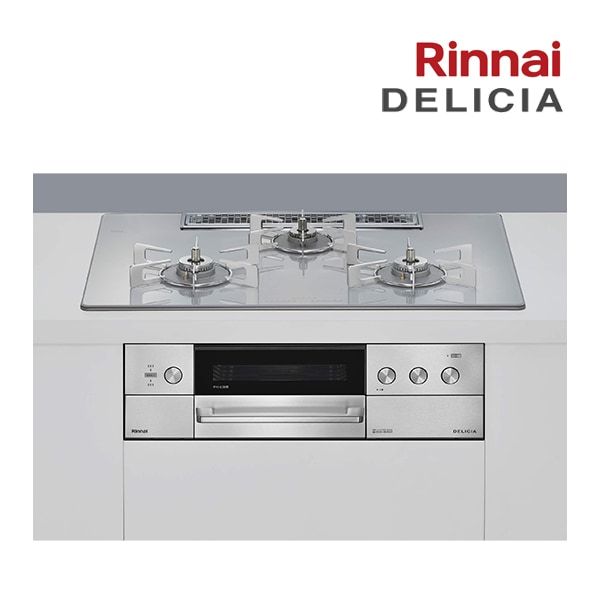 都市ガス(12A/13A)●リンナイ ガスビルトインコンロ【RHS72W39M14RSTW】デリシア 3V乾電池 操作部シンプル アローズホワイト 幅75cm