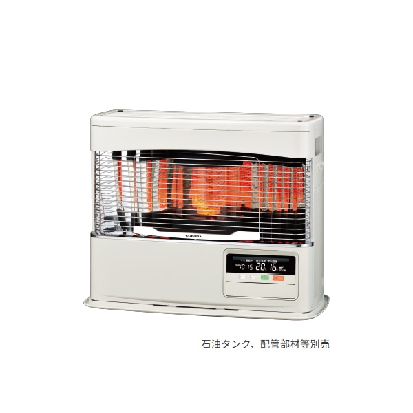 ●コロナ 暖房機器【FF-6825PK(W)】ホワイト FF式石油暖房機(輻射型) PKシリーズ ポット式 主に18畳用 別置タンク式(石油タンク別売)