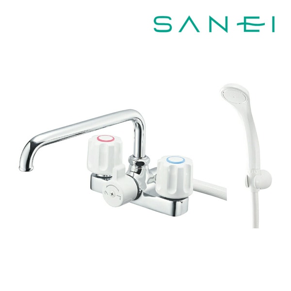 ◆15時迄出荷OK！∠三栄水栓/SANEI 水栓金具【SK710-W-13】ツーバルブデッキシャワー混合栓(共用形)