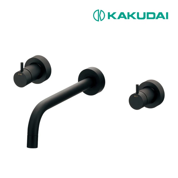 ◆15時迄出荷OK！カクダイ【125-010-MD】壁付2ハンドル混合栓 マットブラック