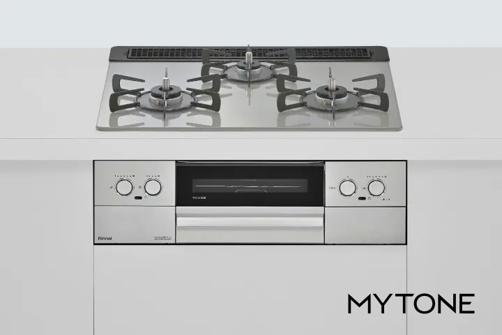 都市ガス(12A/13A)●リンナイ ガスビルトインコンロ【RS31W44T2DVW】シルキーシルバー ガラストップ MYTONE(マイトーン) 標準幅60cm