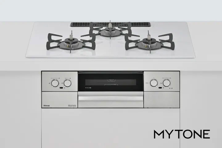 プロパンガス(LPG)●リンナイ ガスビルトインコンロ【RS72W44C48DVW】ミストホワイト プレミアムガラスコート MYTONE(マイトーン) ワイド幅75cm