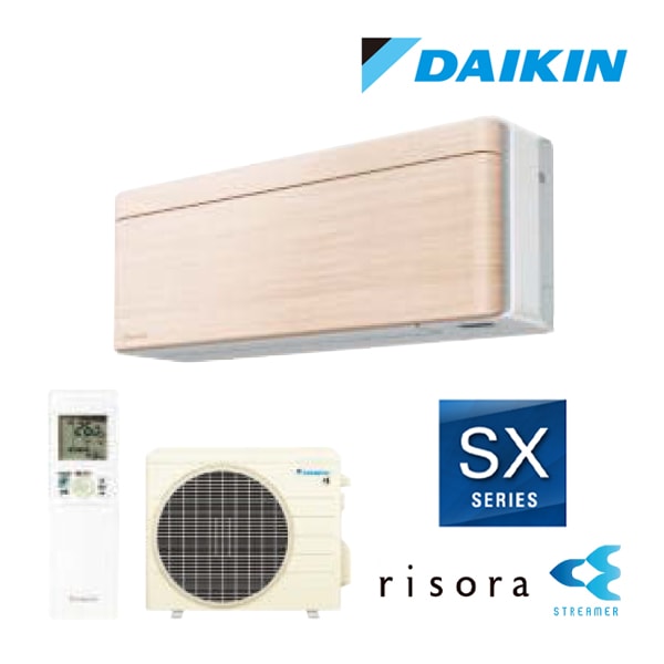 ●ダイキン ルームエアコン【S366ATSS C】ナチュラルウッド 2026年 SXシリーズ 室内電源タイプ 本体色ホワイト risora(リソラ) 単相100V 12畳程度