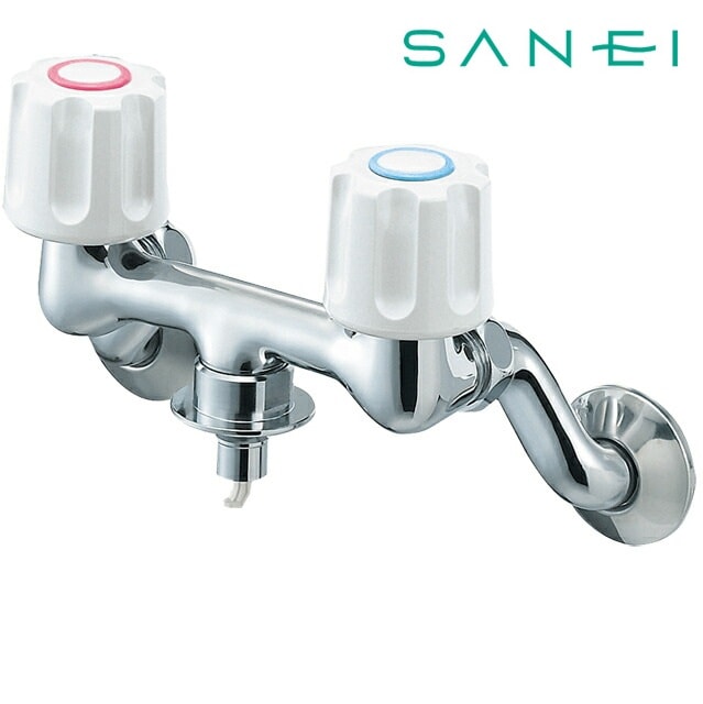 ◆15時迄出荷OK！∠三栄水栓/SANEI 【K1101TV-1-W】ツーバルブ洗濯機用混合栓