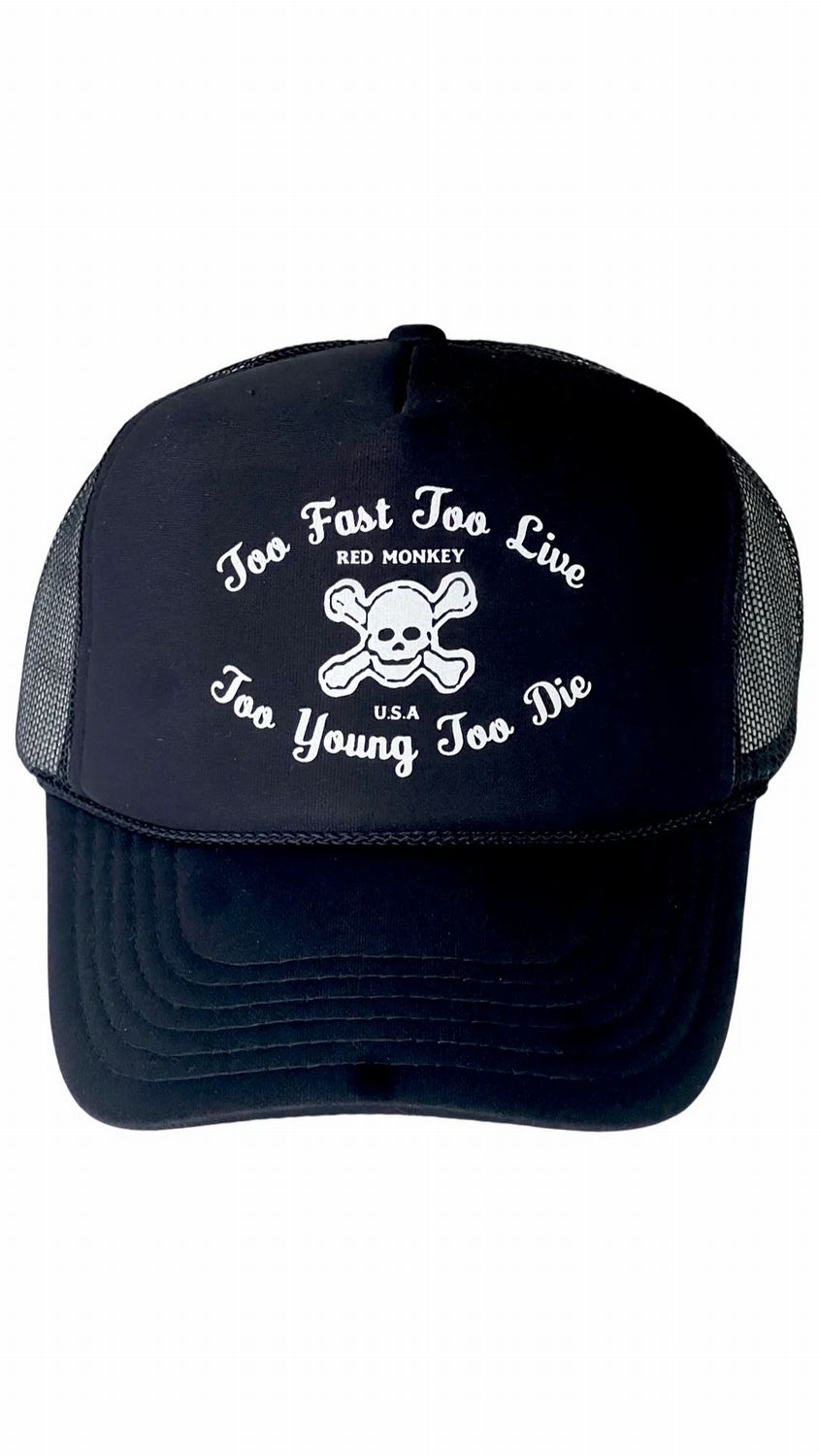 Red Monkey  Too Fast Too Live Too Young Too Die  トラッカーキャップ　BLACK/WHITE
