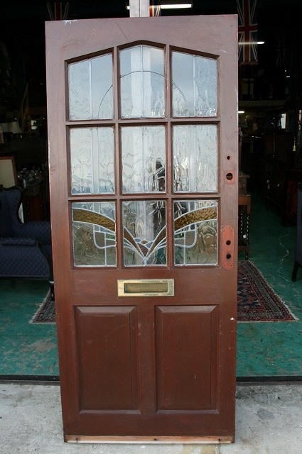 イギリス アンティークドア ステンドグラスドア 1930年頃 英国製f177