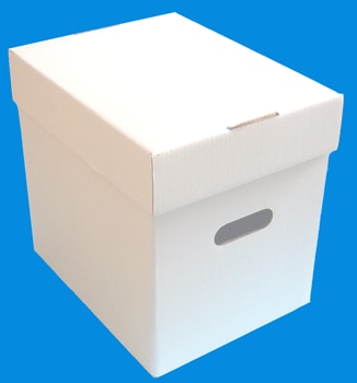 レコード１２”(30cm/LP)用ふた付き保管ＢＯＸ（白）