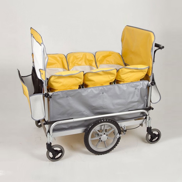 送料込み‼︎避難車 4〜6人乗り 幼稚園 施設向け 大型ベビーカー 保育園多人数用 お散歩カート 五十畑工業 ミニバス 避難車 スワン 4〜6人乗り 大