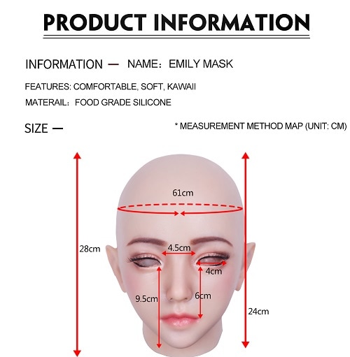 ●シリコンフィメールマスク、エミリー・EMILY MASK　化粧有タイプ