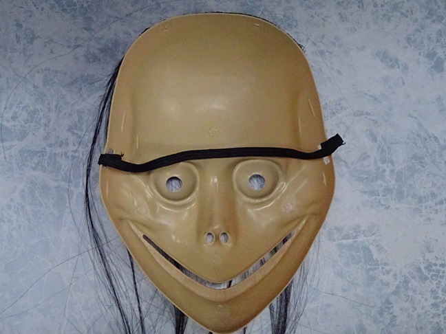 ハロウィン被り物・ギョロ目口裂け女マスク、お面タイプ