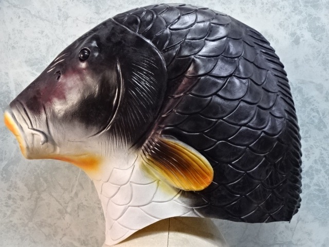 魚の被り物・フルフェイス「鯉のマスク」。珍しい魚のマスクです。
