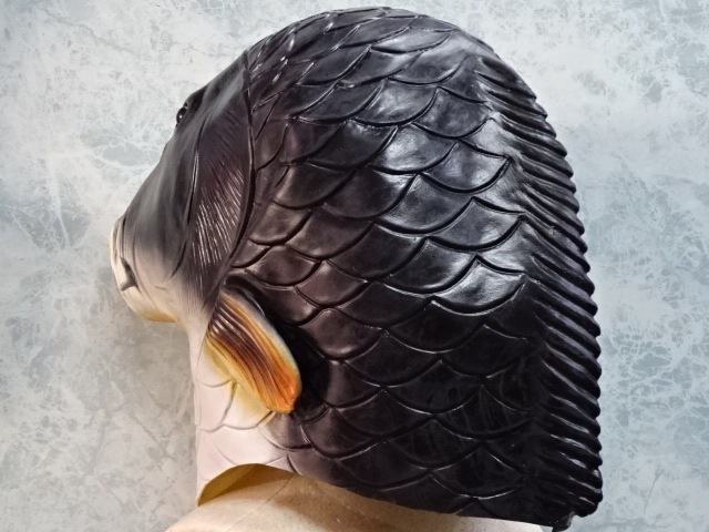 魚の被り物・フルフェイス「鯉のマスク」。珍しい魚のマスクです。