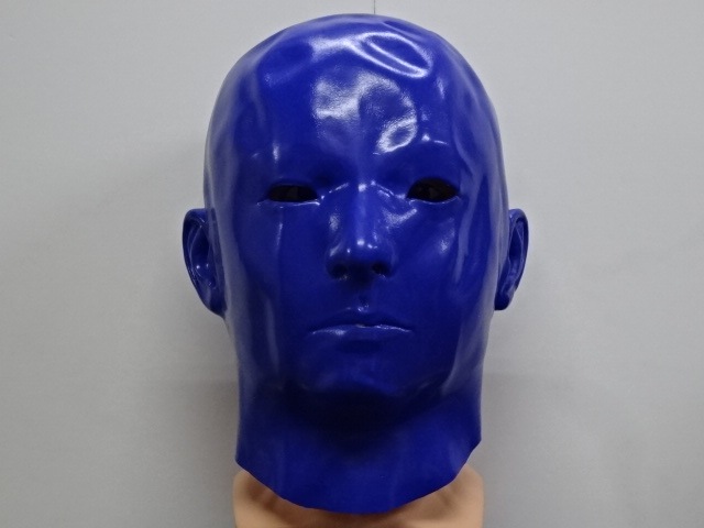 白塗りマスクの姉妹品【青ぬり】 ブルーマン風被り物