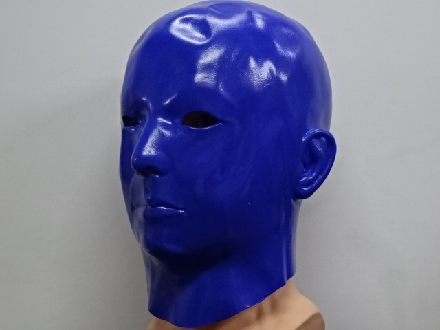 白塗りマスクの姉妹品【青ぬり】 ブルーマン風被り物