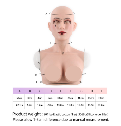 ◆シリコンフィメールマスク・アンネリーゼ(ブレスト付)、ROANYER Anneliese with Breast