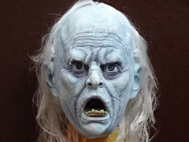 ホラーマスク・ゴースト、白髪頭の幽霊の被り物。ハロウィン 肝試し仮装用ゴーストマスク。