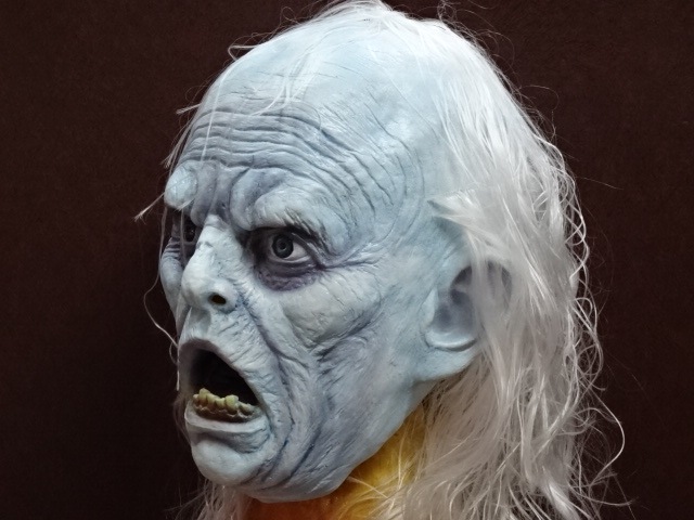 ホラーマスク・ゴースト、白髪頭の幽霊の被り物。ハロウィン 肝試し仮装用ゴーストマスク。