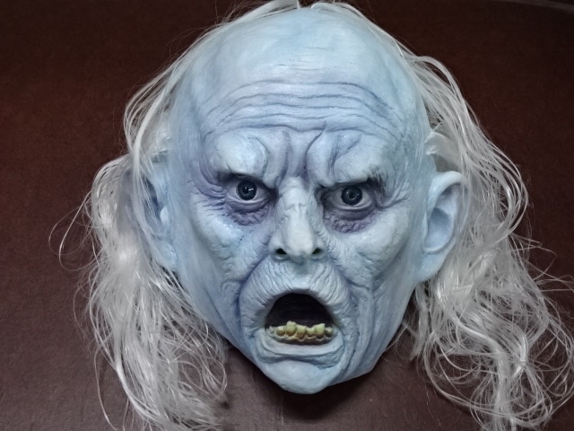 ホラーマスク・ゴースト、白髪頭の幽霊の被り物。ハロウィン 肝試し仮装用ゴーストマスク。
