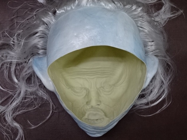 ホラーマスク・ゴースト、白髪頭の幽霊の被り物。ハロウィン 肝試し仮装用ゴーストマスク。