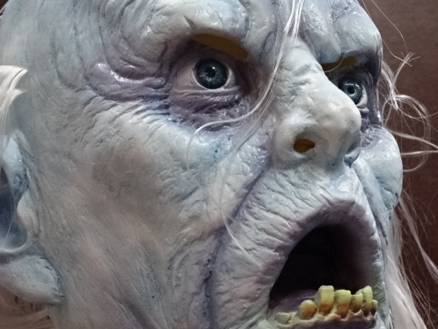 ホラーマスク・ゴースト、白髪頭の幽霊の被り物。ハロウィン 肝試し仮装用ゴーストマスク。