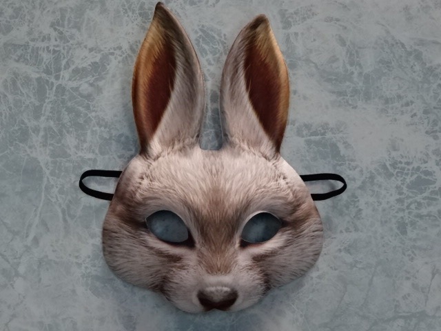 うさぎの被り物・ラビットドミノ、2023年卯年のマスクです