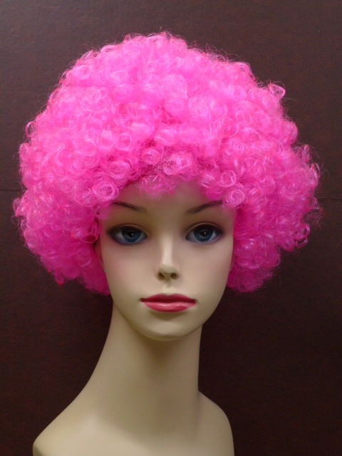 パーティーアフロかつら・ピンク