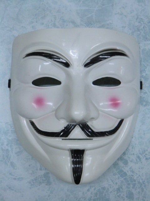 ガイ・フォークス、アノニマスマスク風、仮装 髭仮面・白を販売,玩具