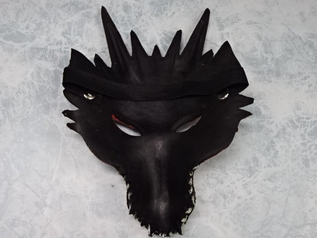 黄,龍の被り物・ドラゴンマスク、龍のマスク・イエロー。