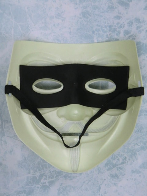 アノニマスマスク風、仮装 髭仮面・黄色