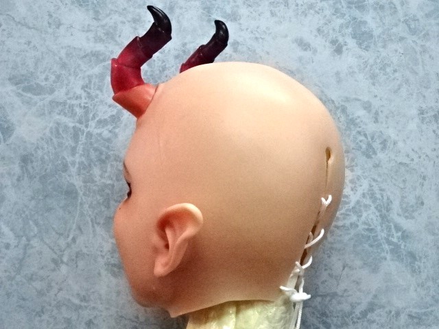 シリコンフィメールマスク・小悪魔ミム(角付き) フェイクアイ仕様、ROANYER