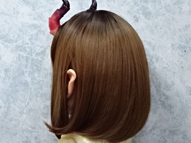 シリコンフィメールマスク・小悪魔ミム(角付き) フェイクアイ仕様、ROANYER