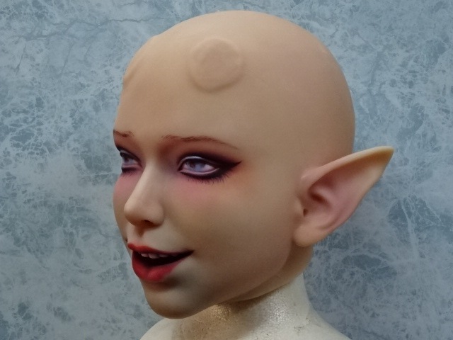 シリコンフィメールマスク・小悪魔ミム(角無し1号メイク)