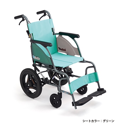 ミントグリーン 折りたたみ介助用車椅子　カルティマ ミキ(MiKi) 超軽量 介助式車いす カルティマ CRT-6