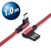 アルミニウムヘッド 両L型ケーブル for Type-C 1.0m レッド AHLTC10-RD【ネコポス便配送制限 3点まで】