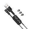 3 in 1 マグネットケーブル 〜 マグネットで3種類のコネクターを付け替え 〜 U98-MAG3IN1-BK【ネコポス配送制限1点まで】