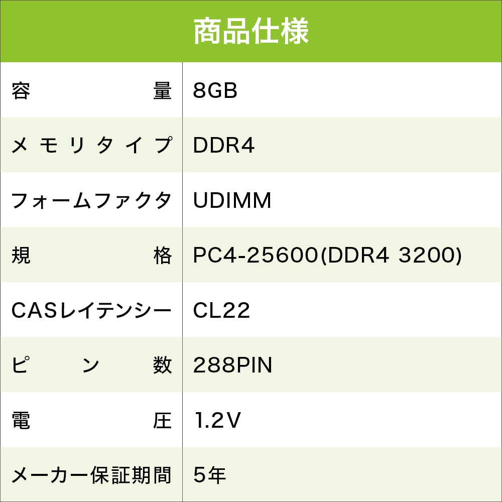 メモリ DDR4 8GB 2枚セット デスクトップPC用 増設メモリ PCメモリ RAM
