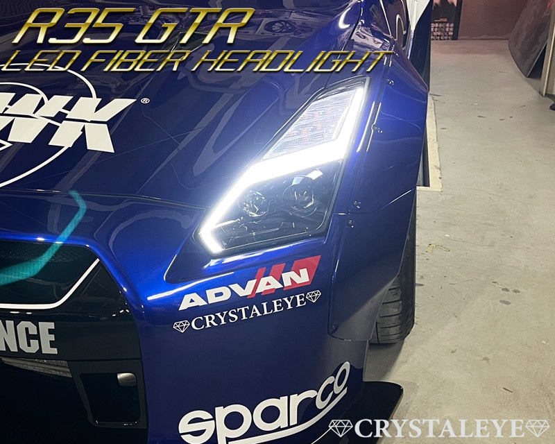 R35 GT-R ����������� �������󥷥�륦���󥫡���¢��LED�ե����С��إåɥ饤�� 