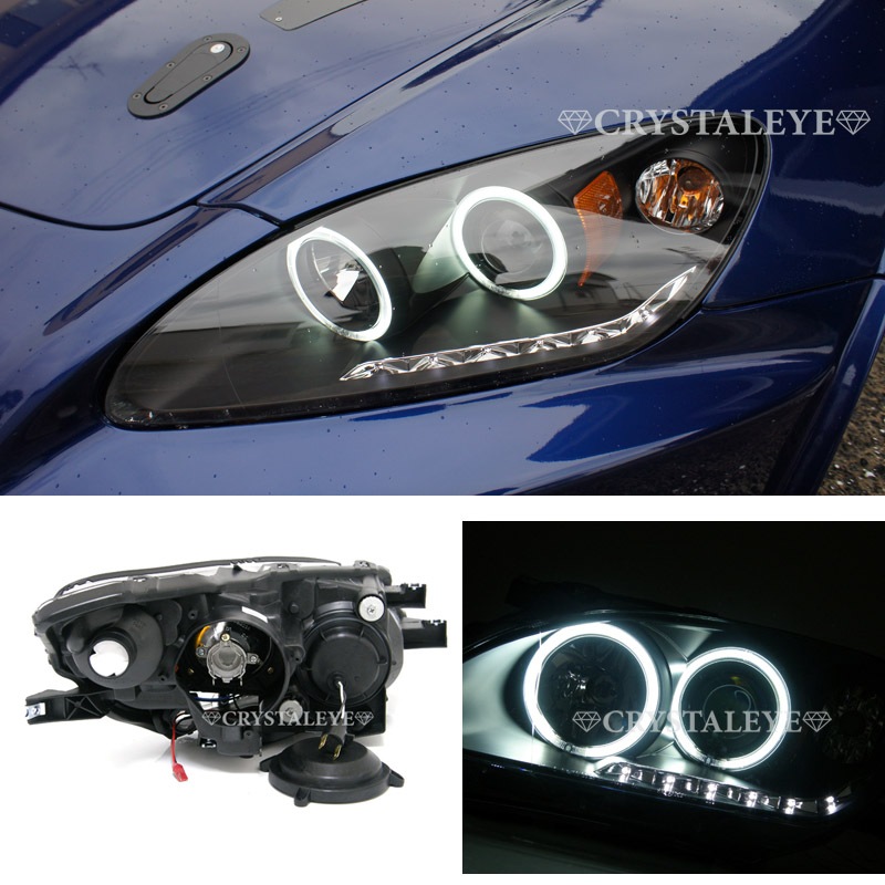 S2000 前期用 ダブルCCFLイカリングプロジェクターヘッドライト(ブラック）